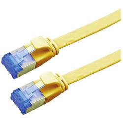 Value 21.99.2131 RJ45 síťové kabely, propojovací kabely CAT 6A F/UTP 1.00 m žlutá stíněný, plochý, pozlacené kontakty 1 ks