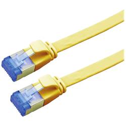 Value 21.99.2133 RJ45 síťové kabely, propojovací kabely CAT 6A F/UTP 3.00 m žlutá stíněný, plochý, pozlacené kontakty 1 ks