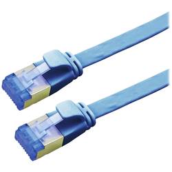 Value 21.99.2152 RJ45 síťové kabely, propojovací kabely CAT 6A F/UTP 2.00 m modrá stíněný, plochý, pozlacené kontakty 1 ks