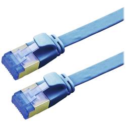 Value 21.99.2150 RJ45 síťové kabely, propojovací kabely CAT 6A F/UTP 0.50 m modrá stíněný, plochý, pozlacené kontakty 1 ks