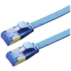 Value 21.99.2151 RJ45 síťové kabely, propojovací kabely CAT 6A F/UTP 1.00 m modrá stíněný, plochý, pozlacené kontakty 1 ks