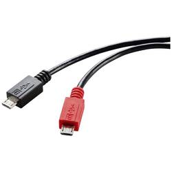 Renkforce USB kabel USB 2.0 USB Micro-B zástrčka, USB Micro-B zástrčka 0.30 m černá s funkcí OTG RF-5771772