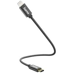 Hama Nabíjecí kabel USB USB 2.0 Apple Lightning konektor, USB-C ® zástrčka 0.20 m černá 00201601