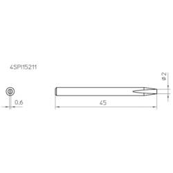 Weller 4SPI15211-1 pájecí hrot dlátový Velikost hrotů 2 mm Obsah 1 ks