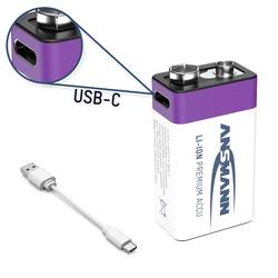 Ansmann E-Block USB-C USB-C® akumulátor Li-Ion akumulátor 400 mAh 9 V 1 ks