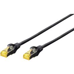 Digitus DK-1644-A-005/BL RJ45 síťové kabely, propojovací kabely CAT 6A S/FTP 0.50 m černá bez halogenů, kroucené páry , s ochranou, samozhášecí 1 ks