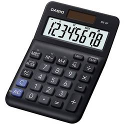 Casio MS-8F stolní kalkulačka, displej (počet míst) 8, na baterii, solární napájení, černá