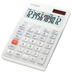 Casio JE-12E-WE stolní kalkulačka, displej (počet míst) 12, na baterii, solární napájení, bílá