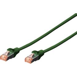 Digitus DK-1644-010/G RJ45 síťové kabely, propojovací kabely CAT 6 S/FTP 1.00 m zelená bez halogenů, kroucené páry , s ochranou, samozhášecí 1 ks