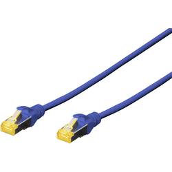 Digitus DK-1644-A-005/B RJ45 síťové kabely, propojovací kabely CAT 6A S/FTP 0.50 m modrá bez halogenů, kroucené páry , s ochranou, samozhášecí 1 ks