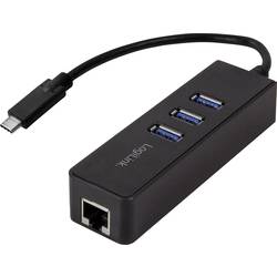 LogiLink USB 3.0 adaptér [1x USB 3.0 zástrčka C - 1x RJ45 zásuvka, USB 3.2 gen. 1 zásuvka A] USB-C 3-Port Hub with Gigabit Ethernet 14.00 cm