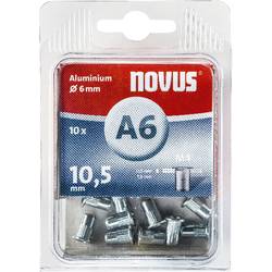 Novus Office 106440700 slepá nýtovací matice (Ø x d) 6 mm x 6 mm M4 hliník hliník 10 ks