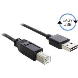 Delock USB kabel USB 2.0 USB-A zástrčka, USB-B zástrčka 1.00 m černá oboustranně zapojitelná zástrčka, pozlacené kontakty 83358