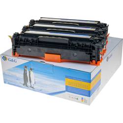 G&G Toner náhradní HP 125A, 128A, CF373AM, CF371AM kompatibilní kombinované balení azurová, purppurová, žlutá 1400 Seiten 14993