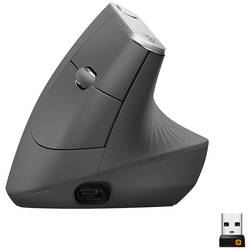 Logitech MX Vertical optická ergonomická myš, Bluetooth®, bezdrátový, 4 tlačítko, 4000 dpi, černá, stříbrná