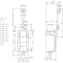 Siemens 3SE51140CH611AC5 3SE5114-0CH61-1AC5 polohový spínač 4 A otočná páka nastavitelná, kovová páka, válec z nerezové oceli IP66 / IP67 1 ks