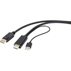 Renkforce DisplayPort / HDMI kabelový adaptér Konektor DisplayPort, Zástrčka HDMI-A 1.00 m černá RF-4600634 Kabel DisplayPort