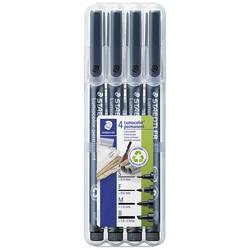 Staedtler Lumocolor permanent S F M B DRY SAFE 31-9WP4GS permanentní popisovač černá Vodotěsné: Ano