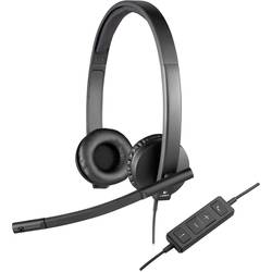 Logitech H570e Sluchátka On Ear kabelová, 981-000575, stereo, černá, Redukce šumu mikrofonu, Potlačení hluku