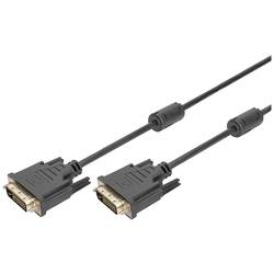 Digitus DVI kabel DVI-D 24+1pol. Zástrčka, DVI-D 24+1pol. Zástrčka 2.00 m černá AK-320101-020-S lze šroubovat, s feritovým jádrem DVI kabel