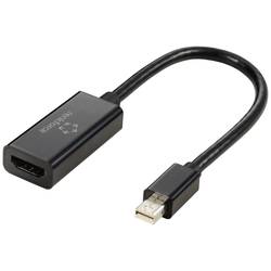 Renkforce Mini-DisplayPort kabelový adaptér Zásuvka HDMI-A 0.16 m černá RF-5947252 pozlacené kontakty Kabel DisplayPort