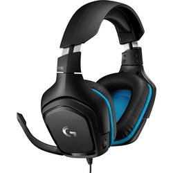 Logitech Gaming G432 Sluchátka Over Ear kabelová, 981-000770, 7.1 Surround, černá, modrá