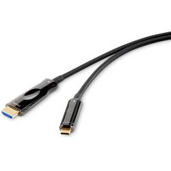 Renkforce USB-C® / HDMI kabelový adaptér USB-C ® zástrčka, Zástrčka HDMI-A 30.00 m černá RF-4531596 kulatý Kabel pro displeje USB-C®