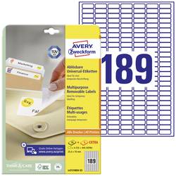 Avery-Zweckform L4731REV-25 univerzální etikety 25.4 x 10 mm papír bílá 5760 ks přemístitelné inkoustová tiskárna, laserová tiskárna, barevná laserová