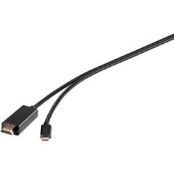 Renkforce USB-C® / HDMI kabelový adaptér USB-C ® zástrčka, Zástrčka HDMI-A 1.80 m černá RF-4535910 Kabel pro displeje USB-C®