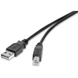 Renkforce USB kabel USB 2.0 USB-A zástrčka, USB-B zástrčka 1.00 m černá pozlacené kontakty RF-4463070