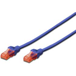 Digitus DK-1617-050/B-BU RJ45 síťové kabely, propojovací kabely CAT 6 U/UTP 5.00 m modrá samozhášecí, bez halogenů, nestíněný 1 ks