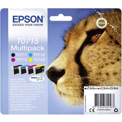 Epson Ink T0715 originál kombinované balení černá, azurová, purppurová, žlutá C13T07154012