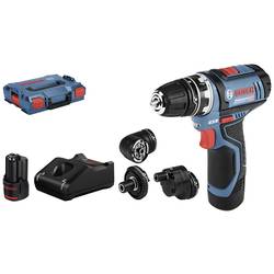 Bosch Professional GSR 12V-15 FlexiClick aku vrtací šroubovák, 12 V, 2 Ah Li-Ion vč. 2x aku, vč. nabíječky, vč. příslušenství, kufřík, 06019F6000