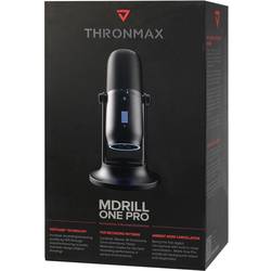 Thronmax M2P-B na stojanu USB studiový mikrofon Druh přenosu:kabelový stojan, vč. kabelu USB-C®, audio, stereo (jack 3,5 mm) kabelový