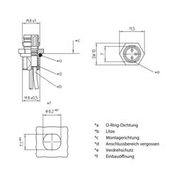 Lutronic 0830 04 T8CW 0,5m vestavný zástrčkový konektor pro senzory - aktory, 1227, piny: 4, 0.50 m, 1 ks