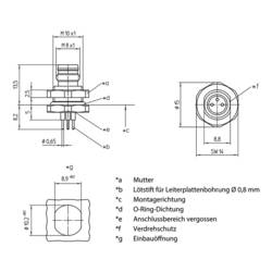 Lutronic 0831 03 T10CP vestavný zástrčkový konektor pro senzory - aktory, 1224, piny: 3, 1 ks