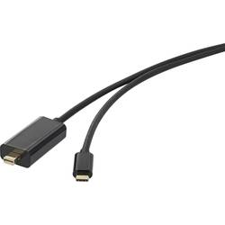 Renkforce USB-C® / Mini-DisplayPort kabelový adaptér USB-C ® zástrčka, Mini DisplayPort konektory 1.80 m černá RF-4538162 pozlacené kontakty Kabel pro displeje