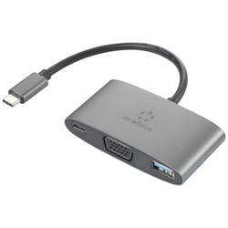 Renkforce USB-C®, VGA adaptér [1x USB-C® zástrčka - 1x USB-C® zásuvka (nabíjení), VGA zásuvka, USB 3.2 gen. 1 zásuvka A] RF-HUB-151 15 cm