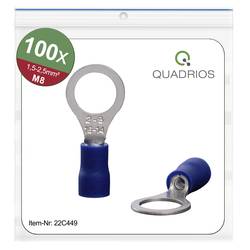 Quadrios 22C449 kulaté kabelové oko Průřez (max.)=2.5 mm² Ø otvoru=8.5 mm částečná izolace modrá 1 sada