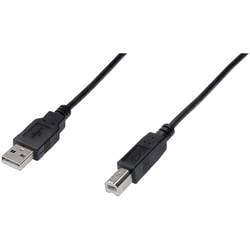 Digitus USB kabel USB 2.0 USB-A zástrčka, USB-B zástrčka 5.00 m černá kulatý, dvoužilový stíněný AK-300105-050-S