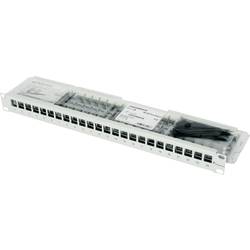 Telegärtner 100007029 24 portů síťový patch panel 483 mm (19) CAT 6A 1 U šedá osazený