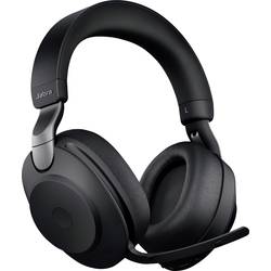 Jabra Evolve2 85 UC Sluchátka Over Ear Bluetooth®, kabelová, 28599-989-999, stereo, černá, Redukce šumu mikrofonu