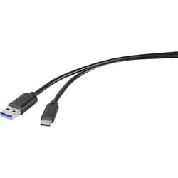 Renkforce USB kabel USB 3.2 Gen1 (USB 3.0 / USB 3.1 Gen1) USB-A zástrčka, USB-C ® zástrčka 0.15 m černá RF-4536470