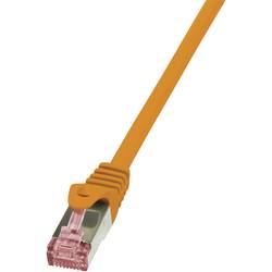 LogiLink CQ2048S RJ45 síťové kabely, propojovací kabely CAT 6 S/FTP 1.50 m oranžová samozhášecí, s ochranou 1 ks