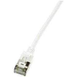 LogiLink CQ9021S RJ45 síťové kabely, propojovací kabely CAT 6A U/FTP 0.50 m bílá extrémně tenký , samozhášecí, flexibilní provedení, fóliové stínění, bez