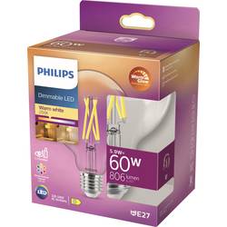 Philips Lighting 871951432395700 LED Energetická třída (EEK2021) D (A - G) E27 kulatý tvar 6 W = 60 W teplá bílá (Ø x d) 95 mm x 137 mm 1 ks