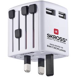 Skross World USB Charger USB nabíječka do zásuvky (230 V) Výstupní proud (max.) 2400 mA Počet výstupů: 2 x USB s britským adaptérem