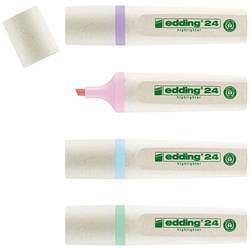 Edding zvýrazňovač textu Highlighter 24 EcoLine 4-24-4-1000 pastelová fialová, pastelová zelená, pastelová růžová, pastelová modrá 2 mm, 5 mm 4 ks