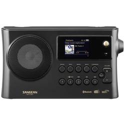 Sangean WFR-28BT A500495 internetové stolní rádio, DAB+, FM, Wi-Fi, Bluetooth, AUX, s USB nabíječkou, Spotify, černá