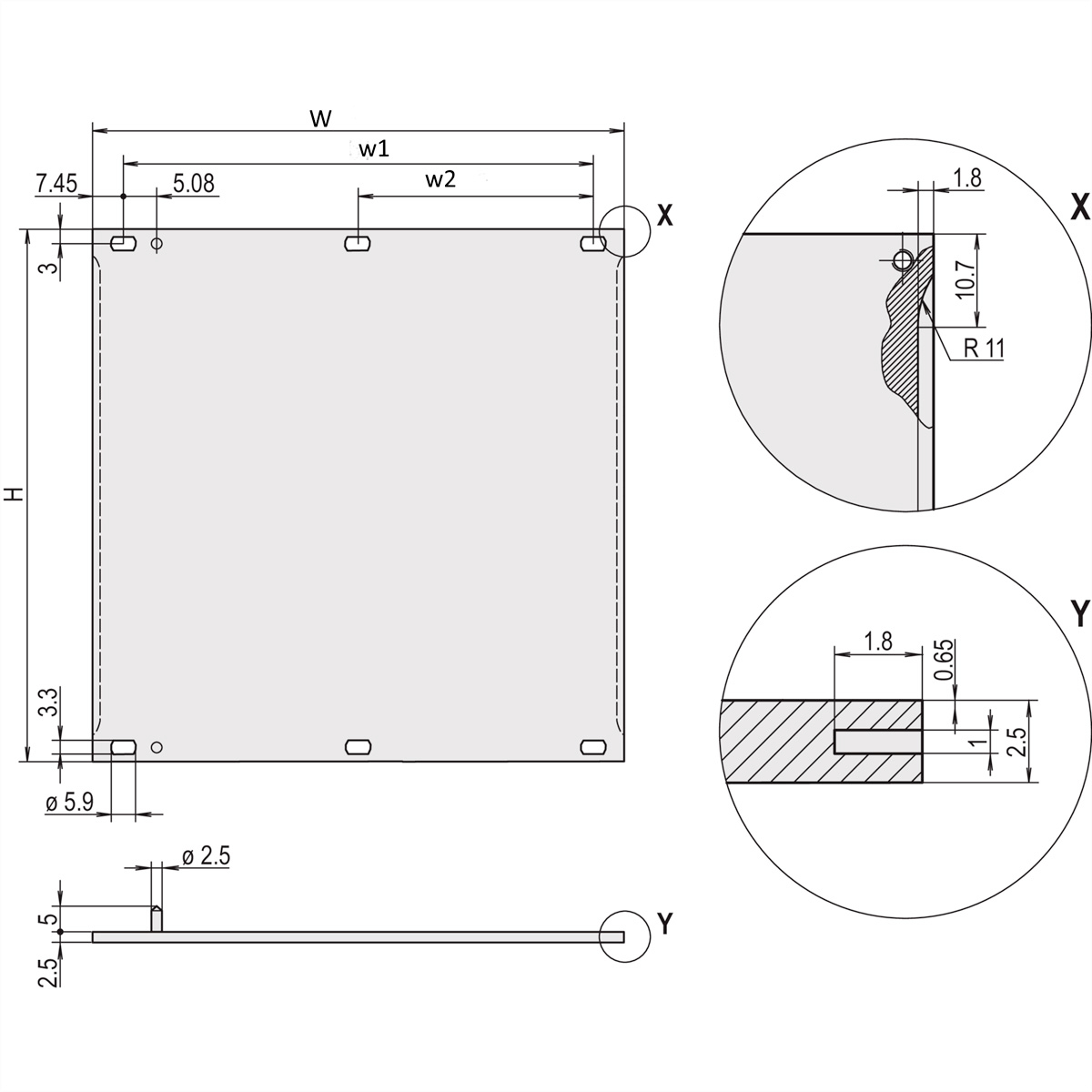 nVent SCHROFF 30846771 přední panel 1 ks